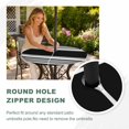 thumbnail image 4 of Round Outdoor Tablecloth with Umbrella Hole and Zipper, Farmhouse Black Tablecloth with Elastic Waterproof, Farmhouse Black Line Striped Patio Table Covers for 45" - 54" Picnic Pool Tables, 4 of 9