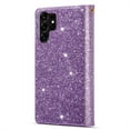 thumbnail image 5 of Jiahe Cover Samsung Galaxy S23 Ultra Wallet Case,Bling Glitter Flip Leather Magnetic Stand Zipper Purse with Card Slot Wrist Strap Shockproof  Protection Cover,Purple, 5 of 9