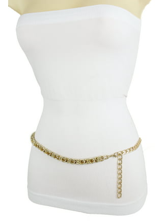 Women's Pearl Waist Chain Metal Waist Chain for Dress Decorative Chain Belt