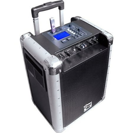 Portable PA System with Rechargeable Battery, USB Port, SD Slot, DJ Controls & Aux Inputs