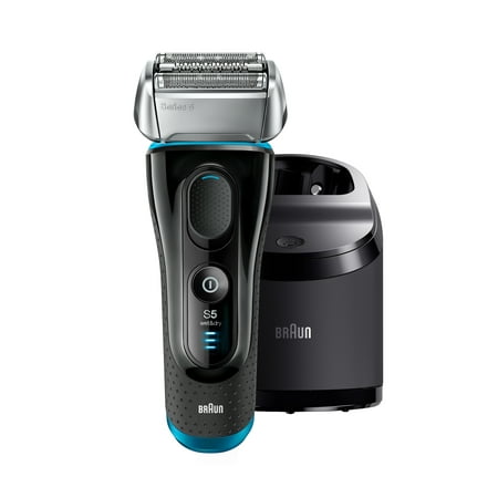 Braun Series 5 5190cc Men's Electric Foil Shaver with Clean & Charge System, Wet and Dry, Pop Up Precision Trimmer, Rechargeable and Cordless (Best Way To Clean Electric Shaver)