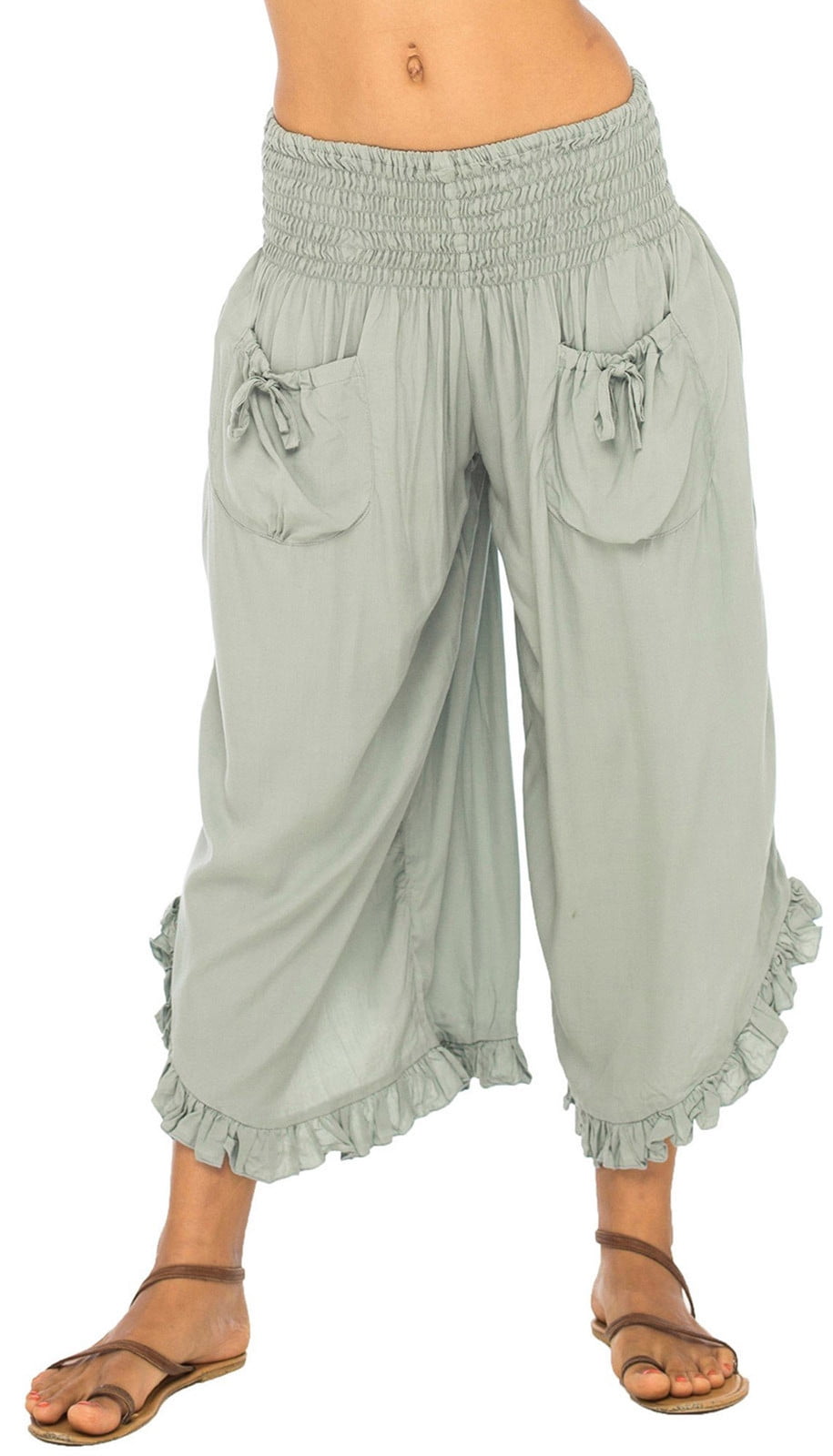 Women Rust Printed Wide Legged Printed Plazzo With Side Pockets main image 0