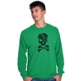thumbnail image 5 of Irish Skull Crossbones St Pattys Day Long Sleeve TShirt Men Women Brisco Brands S, 5 of 6