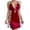 Red, variant on Women's Satin Nightgowns Sleepwear Floral Embroidered Deep V Sleep Dresses Lace Trim Sheer Chemise Closure Front Night Dress Mesh Babydoll Lingerie Set Night Dress M Black