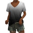 thumbnail image 2 of Fiudx Ropa de Mujer Blusa Superior con Estampado de Manga Corta y Cuello En V, Cómoda E Informal, a La Moda para Mujer, 2 of 4