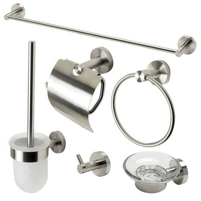 ALFI Brand AB9513-BN Brushed Nickel Matching Bathroom Accessory Set, 6 Piece