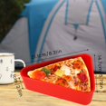 thumbnail image 3 of OUSITAID Silicone Pizza Box with Lid Reusable Silicone Pizza Slice Container Microwave Safe Nonstick Pizza Storage Container Washable Food Storage Box for Kitchen Picnic Black & Red, 3 of 5