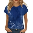 thumbnail image 2 of YLHFASHION Hauts d'Été pour Femmes T-Shirts à Manches Courtes Col Rond Mignon Tendance Tuniques Blouses Femmes Liquidation T-shirt à Manches Courtes pour Femmes, 2 of 4