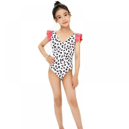 

2-12Y Toddler Baby Girls Swimsuit One-Piece Swimwear Ruffled Backless Bathing Suit Tankini
