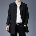 thumbnail image 2 of Men's Autumn Business Casual Trench Coat Non-iron Processing Medium-length Fashion Slim Coat Jacket, 2 of 5
