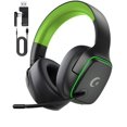 thumbnail image 1 of Auriculares Inalámbricos para Juegos de 2,4 GHz para PS5/PS4/PC/Switch/Xbox - Auriculares Bluetooth 5.3 con Micrófono con Cancelación de Ruido, Sonido Surround 7.1, Duración de Batería de 70 H, Luces RGB, Plegables, Portátiles, Negro y Verde, 1 of 5