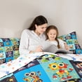 thumbnail image 4 of Manfei Kawaii Cartoon Robot Bedding Comforter Set 7pcs,Colorful Geometric Buffalo Queen Bedding Sets,Intelligent Machine Queen Sheet Sets For Boys Kids,Lightweight Room Decorative Reversible, 4 of 7
