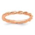 thumbnail image 3 of Auriga Fine Jewelry 925 Sterling Silver Rose-plated Twist Ring for Women Size 9, 3 of 6