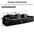 thumbnail image 2 of Black Corduroy Modular Sectional Sofa, 3-Seater Boneless Design with Deep Seating and Pillows, 2 of 5