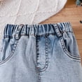 thumbnail image 4 of ZHANGDER Kids Girls Cute Y2K Baggy Jeans with Wide Leg High Waist Denim Pants Pockets, Blue 5 Years, 4 of 6