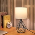 thumbnail image 6 of DingLiLighting Black Cage Metal Base Table Lamp with Shade, 5W LED Bulb Included, 6 of 9