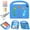 Blue, variant on for iPad mini 6th Gen 8.3" 2021 / iPad mini 7th Generation (A17 Pro) 2024 8.3" Silicone Kids Shockproof Cute Case with Handle, Multiple Angles Stand Rugged Cover with Removable Shoulder Strap, Blue