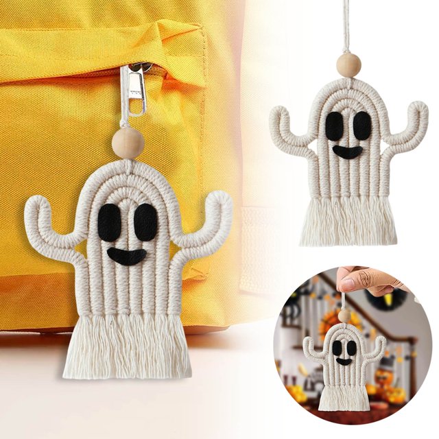 BKER Macrame Style Hanging Knit For Halloween Soft Rope Wall Hanging Hand Woven Home Party