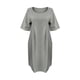 thumbnail image 3 of Vestido Lino Algodón Vestidos casuales de mujer con bolsillo Vestido bohemio de playa Vestidos de gran tamaño (Gris XL) Ygjytge para Mujer Gris T M, 3 of 9