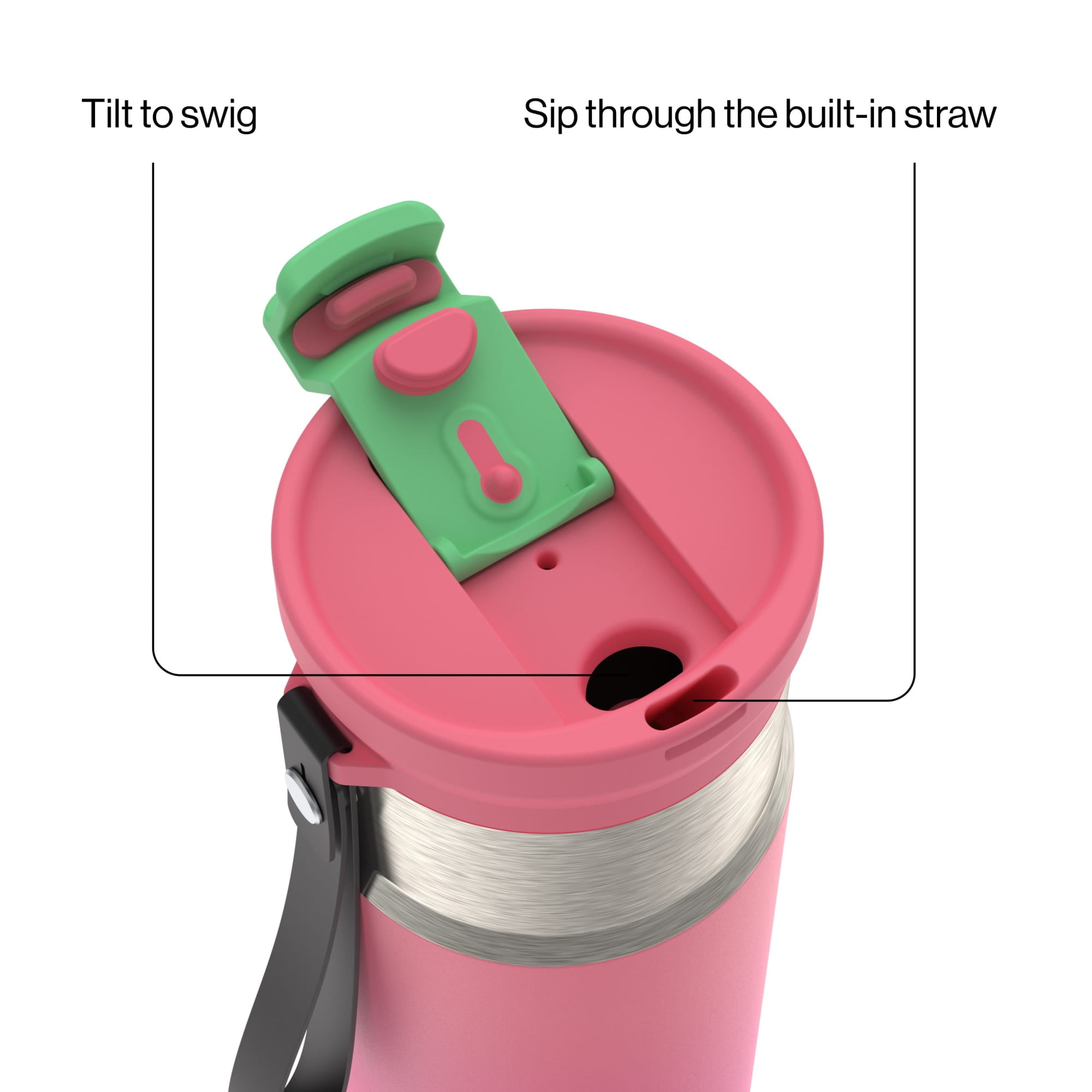 Contigo DualSip 16 oz Compact Leakproof Insulated Water Bottle with 2-Way Lid
