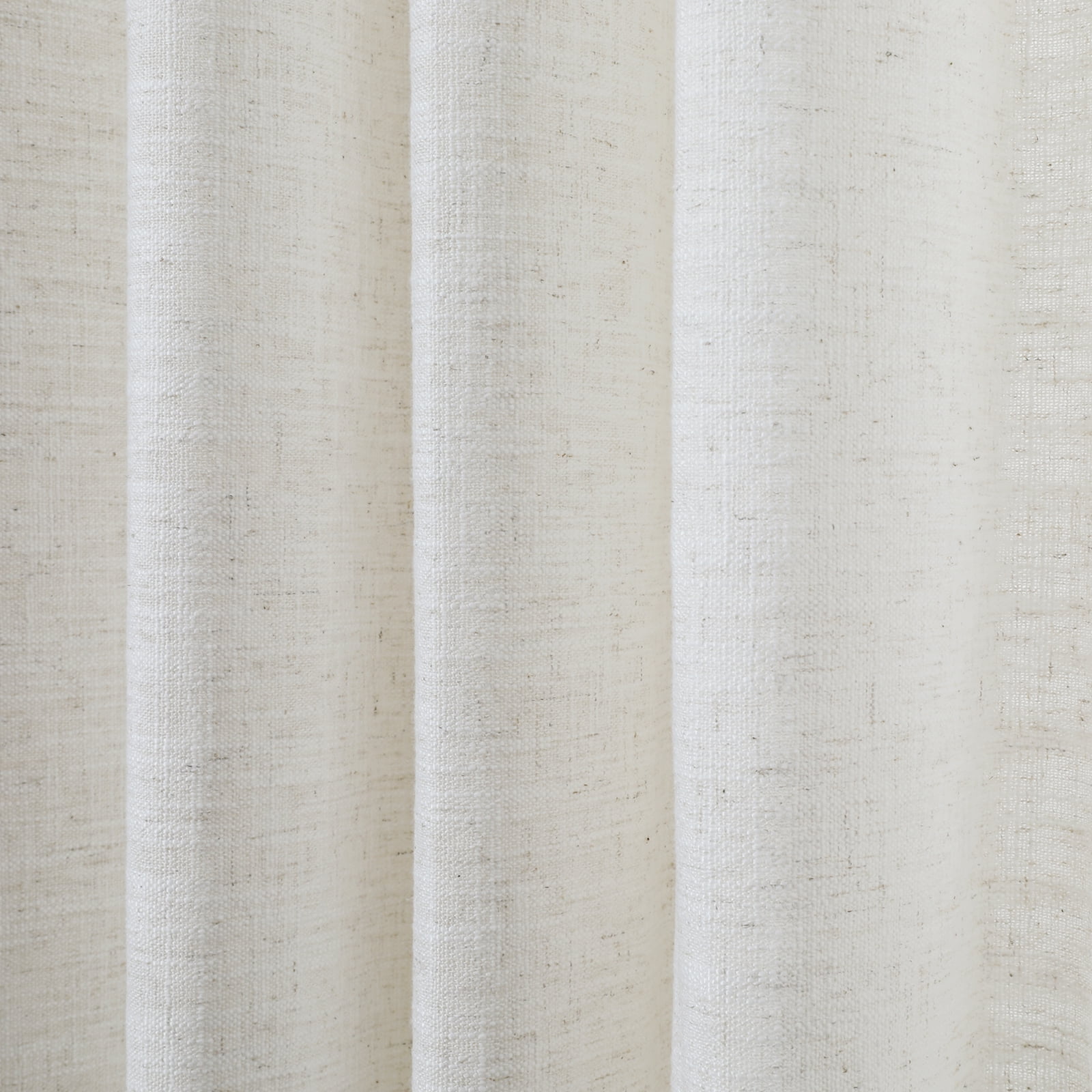 TWOPAGES Linen Blend 52 W X 84 L Inch Room Darkening Drape Grommet Privacy Protection Curtain for Bedroom, 1 Panel, Beige White