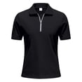 thumbnail image 6 of AZoiNM Men's Corduroy Short Sleeve Shirt Half Zip Collared Casual Stretch Fit Tee, 6 of 10
