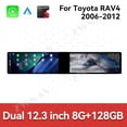 thumbnail image 3 of ZWNAV Dual 12.3 inch Screen Car Radio For Toyota RAV4 2006-2012 Android GPS Navigation Multimedia Video Player Stereo Receiver Head Unit, 3 of 15