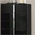 thumbnail image 3 of JERFIT Modern 5-Drawer Chest Dresser with Chrome Legs, High-Gloss Black Finish for Bedroom, 3 of 4