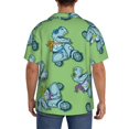 thumbnail image 5 of KLL Motorcycle Riding Dinosaur Print Men's Shirt Short Sleeve Button Down Summer Cuba Beach Shirts- Small, 5 of 7