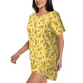thumbnail image 3 of Womens Pajama Sets With Pocket, Cute Corn Yellow Stripe Lounge Sets Short Sleeve Sleepwear PJ Sets for Women, 3 of 6