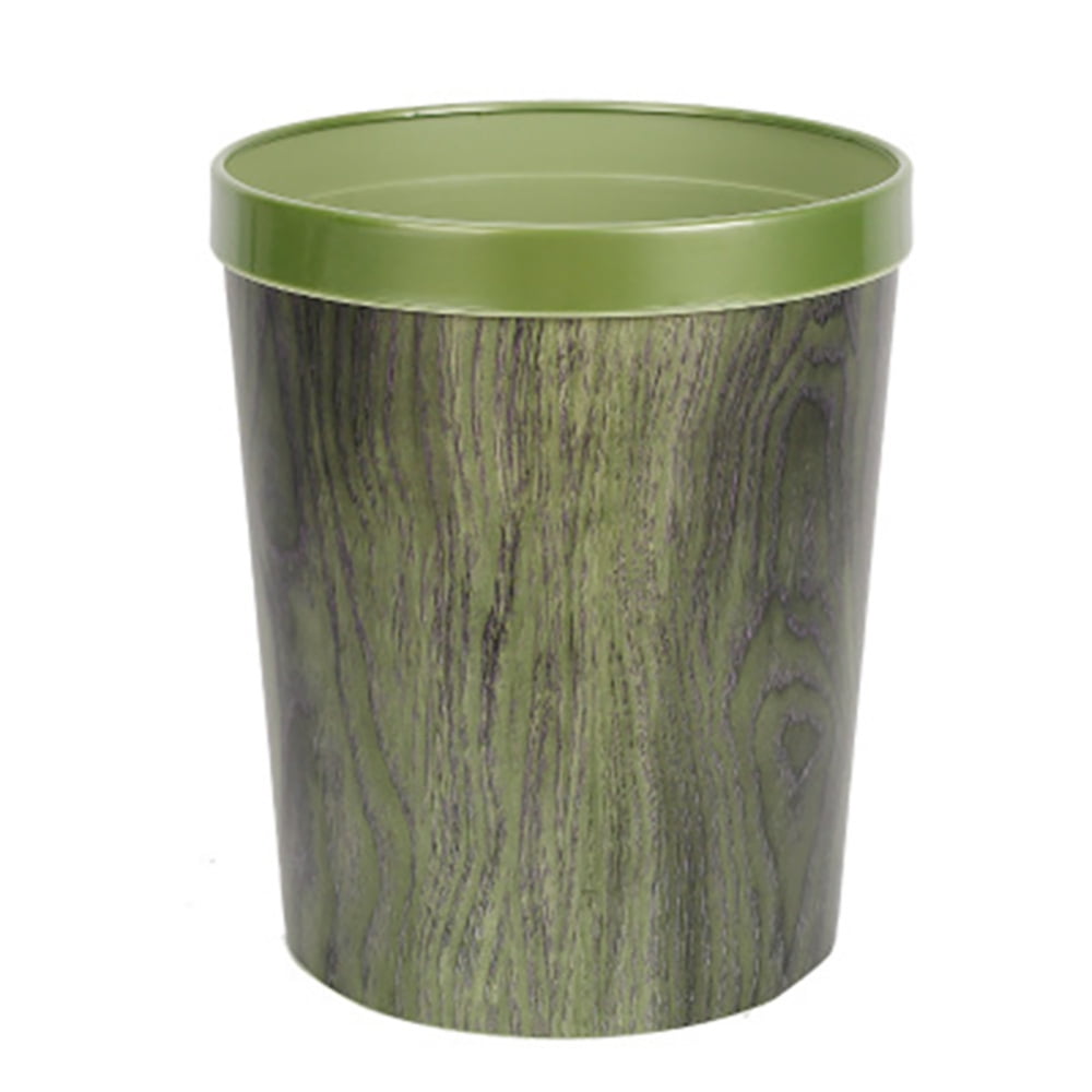 CKCL 12L Trash Can Durable Garbage Can Waste Basket with WoodGrain