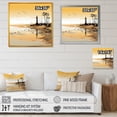 thumbnail image 4 of Designart "Sunset Beacon at the Lighthouse I" Coastal Framed Wall Art Decor - Coastal Yellow Coastal Sunset Entryway Framed Wall Art, 4 of 6
