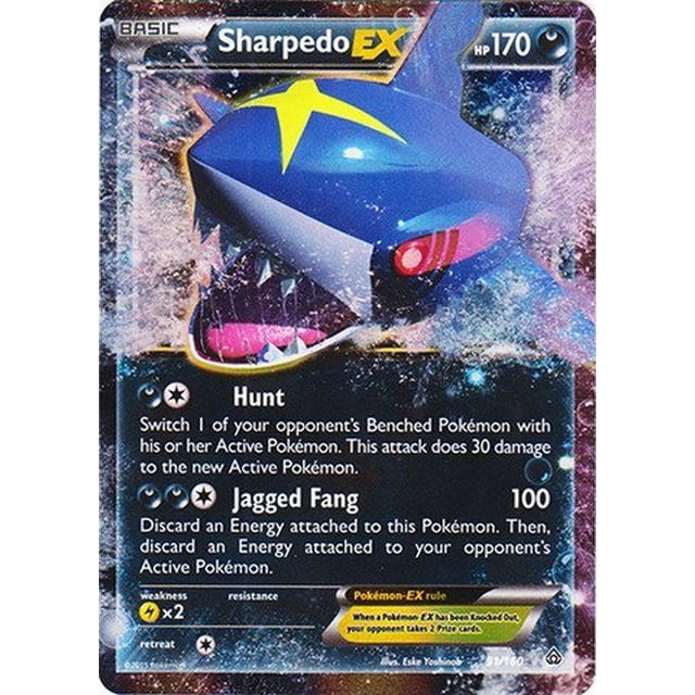 Carta Pokémon Sharpedo-EX 91/160 Holo Pokémon Primal Clash Oscuridad Eske Yoshinob CV 170