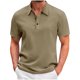 thumbnail image 2 of pstuiky camisetas de hombre, Camisa tipo jersey de manga corta con cuello vuelto y botones de color liso para hombre camisas casuales para hombre s, 2 of 6