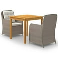 thumbnail image 1 of vidaXL 3 Piece Garden Dining Set Brown, 1 of 5