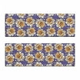thumbnail image 2 of Floral Bench Cushion Set of 2, Bold Flowers with Large Round Spots, Standard Size Foam Pad and Decorative Cover, Dark Lavender Orange, by Ambesonne, 2 of 4