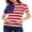 Multi-color, variant on Women's Short Sleeve American Flag 4th July Patriotic Top T-Shirt Blouse