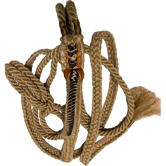 FCBR SINCE 1996 Western Bull Rope Gear - Custom 9/5 Left Hand Lace Half Leather Rodeo Equipment for Bull Riders