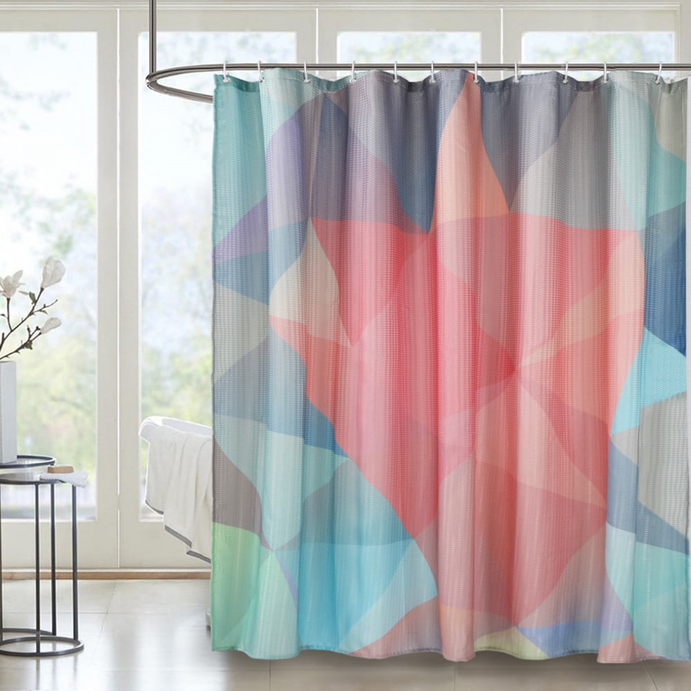 LC-Dolida Waffle Weave Shower Curtain 72'x 72' Easy Clean Eco-Friendly Washable Waterproof,Hooks Included, Geometric