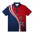 thumbnail image 5 of Men's US 250th Anniversary 3D Print Polo Shirt with Dynamic Graphic Design and Flag Motif Featuring Short Sleeve Turn-Down Collar Red L, 5 of 6