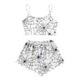 thumbnail image 5 of Tnhcen Women's Halloween Spider Web Pajama Set Cami Top Shorts Sleepwear Cozy Loungewear 2-Piece Outfit S-2XL White, 5 of 6