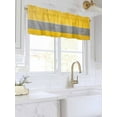 thumbnail image 3 of Valances for Windows Yellow Gray Strip Rod Pocket Cafe Window Treatments Valance Curtains for Kitchen Bathroom Laundry Basement Windows 42"x18", 3 of 9