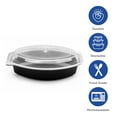 thumbnail image 2 of Karat [150 ct - 32oz] Reusable Microwaveable Oval Meal Prep Food Container with Clear Lid, Black, PP, 2 of 10