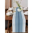 thumbnail image 4 of Boanket Blue Ombre Stripe Table Runner - 48 Inch Long, Kitchen Dining Table Runner Dresser Scarves, Farmhouse Striped Gradient Farmhouse Decor for Coffee Tables Wedding Party Banquet, 4 of 8