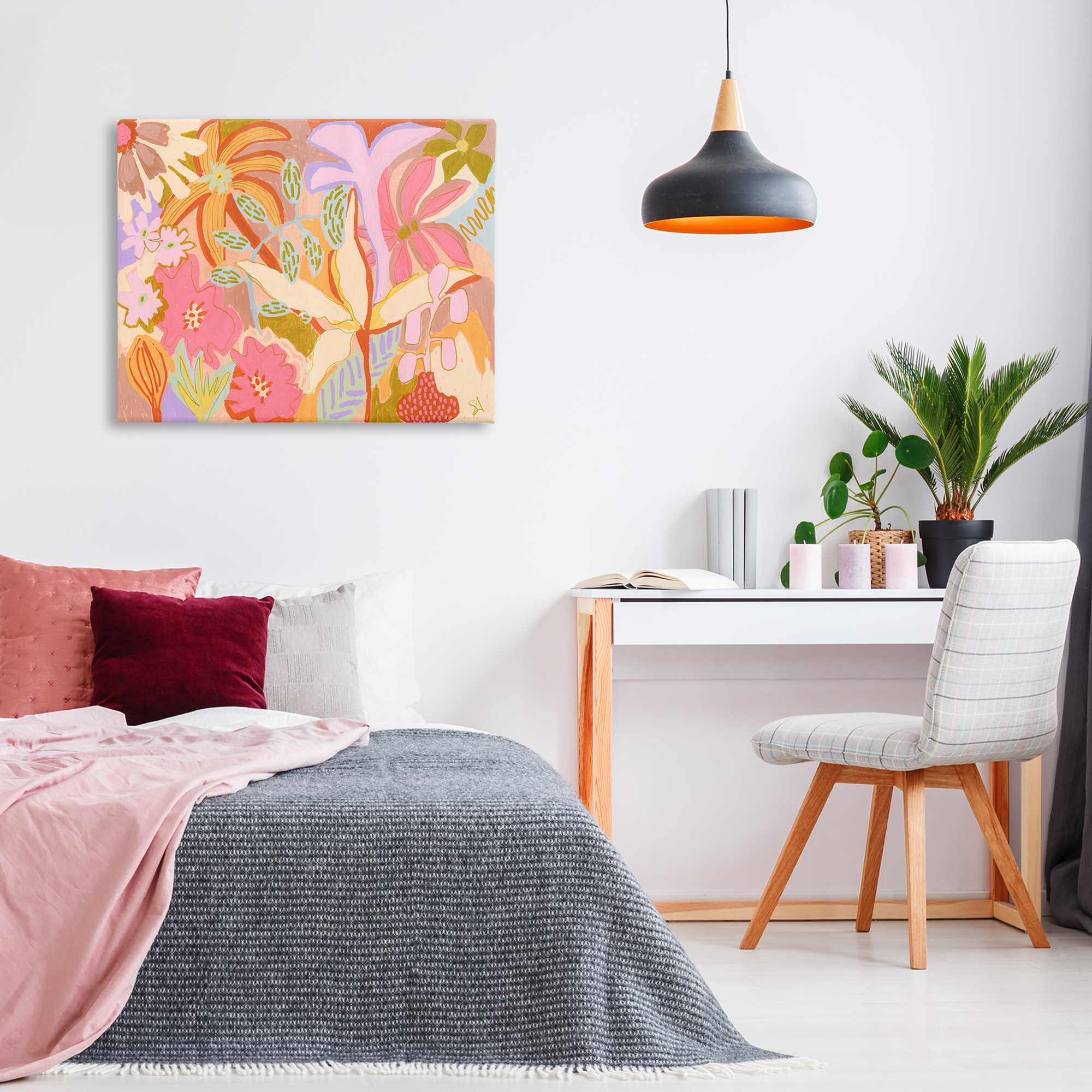 Stupell Industries Soft Expressive Botanicals Plants & Flowers Painting Wrapped Canvas Art Print Wall Art, 40 x 30