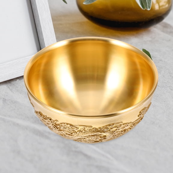 Supvox Brass Treasure Bowl Tabletop Adornment for Home Office Decoration