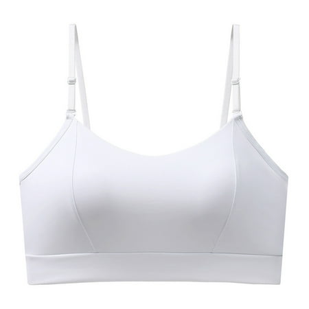 Yyeselk Womens Seamless Bras Wireless Spaghetti Strap Bra Soft Support Push Up Bra Comfort Full Coverage Bra White M