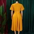 thumbnail image 6 of Women's Summer Casual Dresses Puff Sleeve A-Line Big Swing Office Swing Dress, 6 of 8