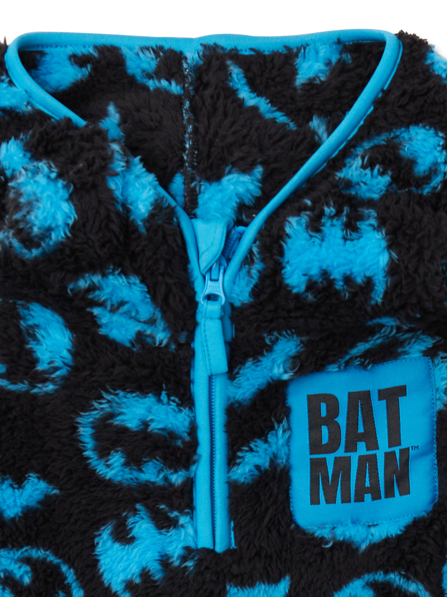 Batman Baby and Toddler Boys Faux Sherpa Quarter Zip Fleece Hoodie, Sizes 12M-5T - image 3 of 3