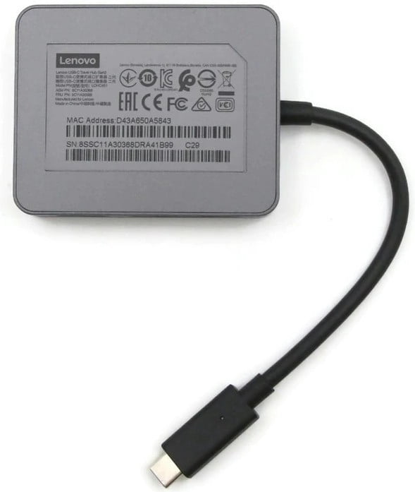 New Lenovo USB-C Travel Hub Gen2 Portable HDMI VGA USB-A Ethernet - 4X91A30366